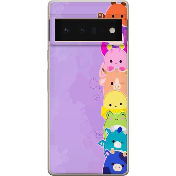 Kompatibelt Mobildeksel til Google Pixel 6 Pro  Lekende illustrasjon med glade Dumpling Squishy-karakterer i regnbuefarger