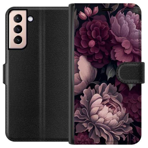 Kompatibelt Plånboksfodral till Samsung Galaxy S21 Blommor