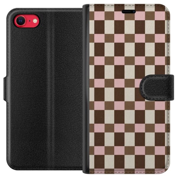 Kompatibelt Plånboksfodral till Apple iPhone SE (2020) Strawberry Mocha
