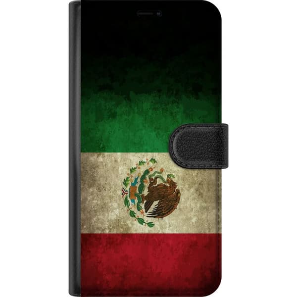 Kompatibel Tegnebogsetui til Apple iPhone 16 Plus Mexicansk flag med klassisk national symbol og grunge baggrund