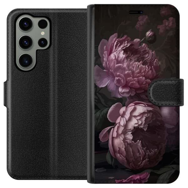 Kompatibel Tegnebogsetui til Samsung Galaxy S23 Ultra Blommor