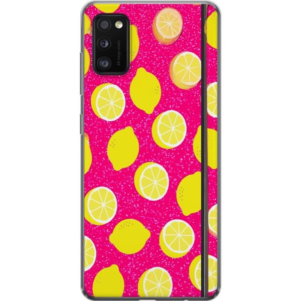 Kompatibelt Mobildeksel til Samsung Galaxy A41 Citronmönster rosa