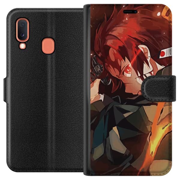 Kompatibelt Plånboksfodral till Samsung Galaxy A20e Demon Slayer