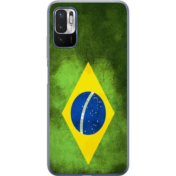 Kompatibelt Mobildeksel til Xiaomi Redmi Note 10 5G Brasiliansk flagg med rustikk tekstur
