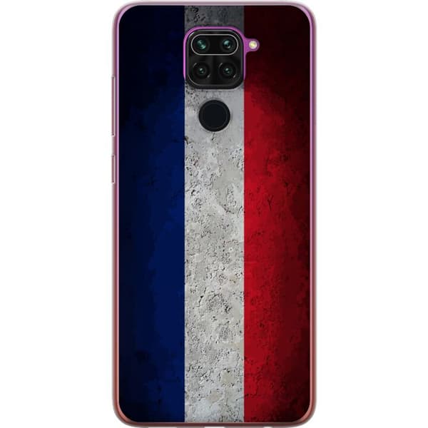 Kompatibelt Mobildeksel til Xiaomi Redmi Note 9 Fransk flagg med rustikk betongstruktur