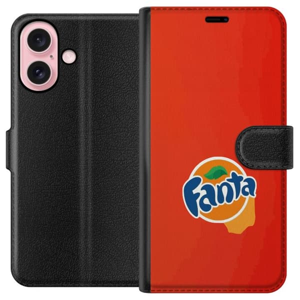Kompatibelt Lommeboketui til Apple iPhone 16 Stilren appelsinforme design