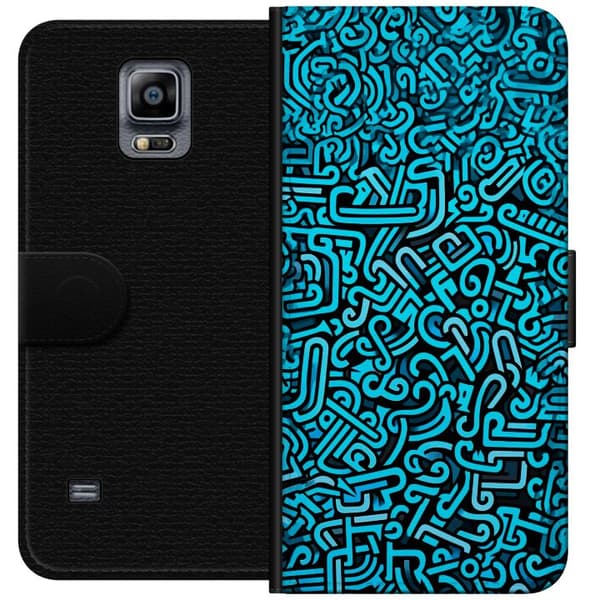 Kompatibelt Plånboksfodral till Samsung Galaxy Note 4 Blå abstrakt graffiti