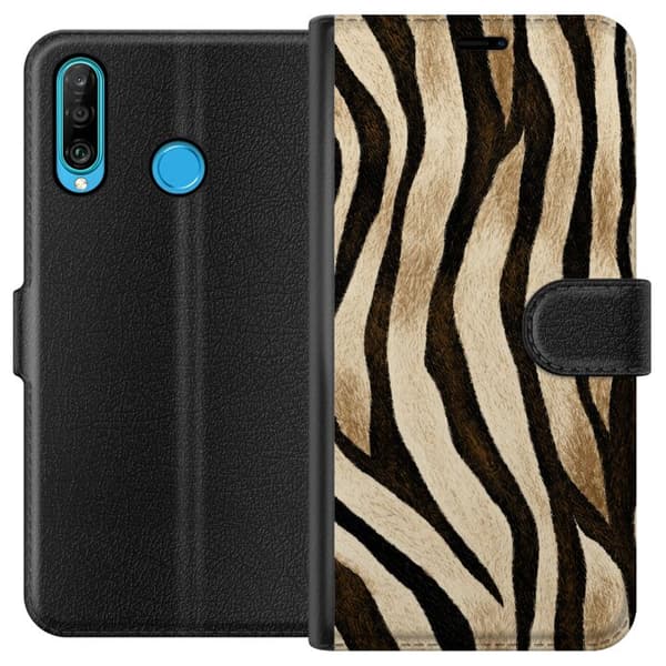 Kompatibelt Plånboksfodral till Huawei P30 lite Zebra Muse