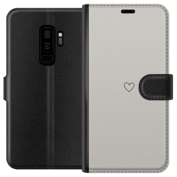 Kompatibelt Lommeboketui til Samsung Galaxy S9+ Hjerte Beige