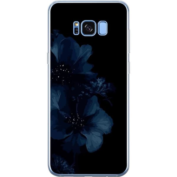 Kompatibelt Mobildeksel til Samsung Galaxy S8+ Mörkblå blommor