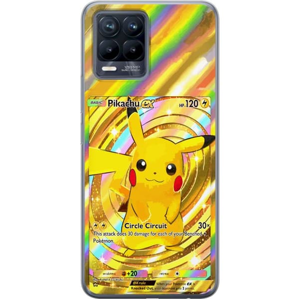 Kompatibelt Mobildeksel til Realme 8 Blank Pikachu EX-design med samlebåndsfølelse