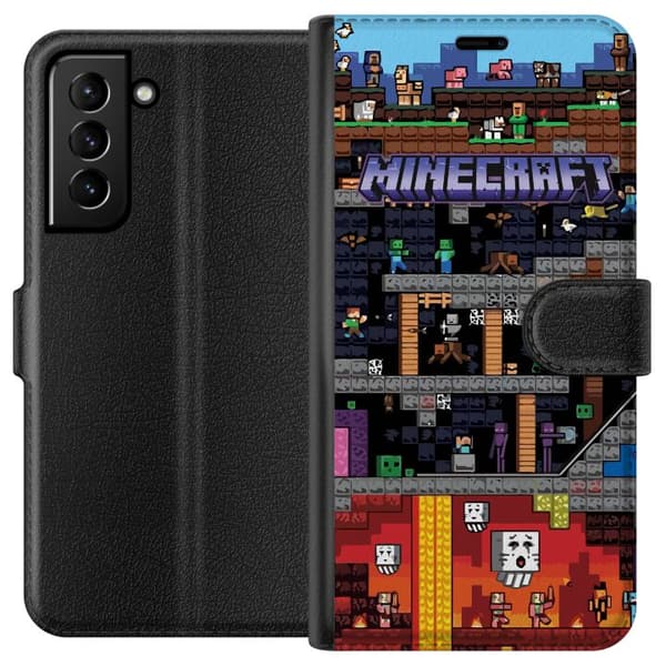 Kompatibelt Lommeboketui til Samsung Galaxy S21+ 5G Minecraft