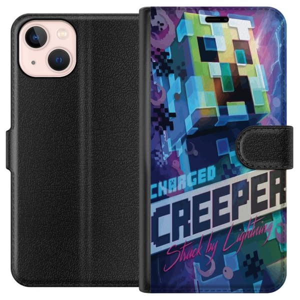Kompatibelt Plånboksfodral till Apple iPhone 13 mini Minecraft Creeper