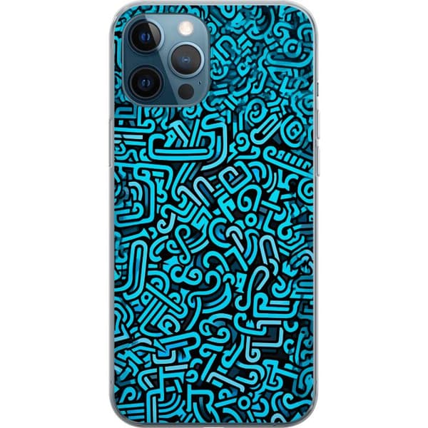 Kompatibelt Mobildeksel til Apple iPhone 12 Pro Blå abstrakt graffiti
