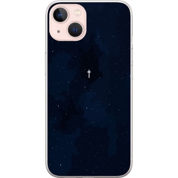 Kompatibelt Mobildeksel til Apple iPhone 13 Vitt kors på stjärnhimmel