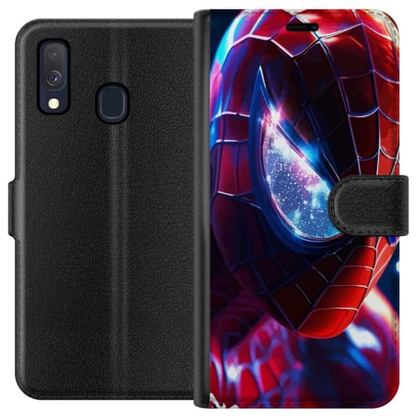 Kompatibelt Plånboksfodral till Samsung Galaxy A40 Spiderman