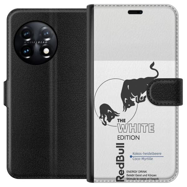 Kompatibelt Plånboksfodral till OnePlus 11R Modern Red Bull White Edition design