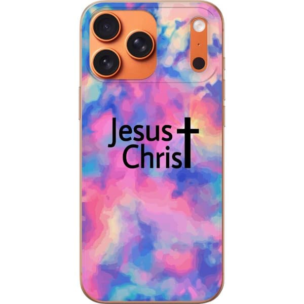 Kompatibelt Mobildeksel til Apple iPhone 18 Pro Max Jesus Christ i färgstarka moln
