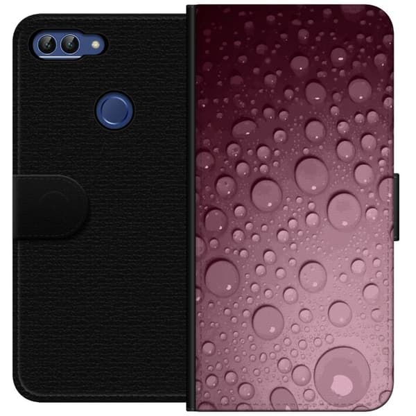 Kompatibelt Plånboksfodral till Huawei P smart Rosa vattendroppar