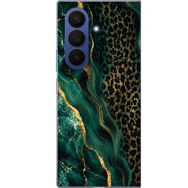 Kompatibelt Mobildeksel til Samsung Galaxy Z Fold7 Smaragdleopard