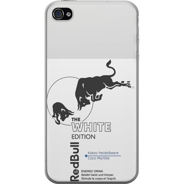 Kompatibelt Mobildeksel til Apple iPhone 4s Moderne Red Bull White Edition design