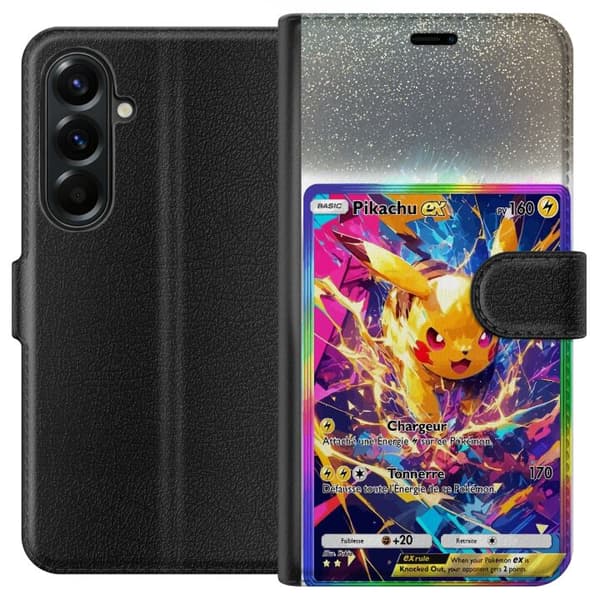 Kompatibel Tegnebogsetui til Samsung Galaxy A57 Farverigt Pikachu EX-design