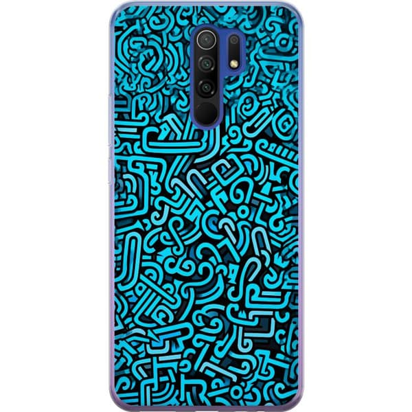 Kompatibel Mobilcover til Xiaomi Redmi 9 Blå abstrakt graffiti