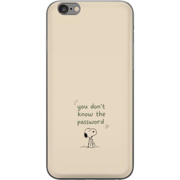 Kompatibel Mobilcover til Apple iPhone 6 Plus Beigemotiv med tegnet hund og humoristisk tekst om adgangskoder