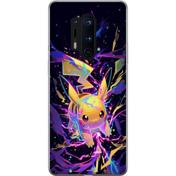 Kompatibelt Mobildeksel til OnePlus 8 Pro Dynamisk Pikachu-motiv med fargerike effekter