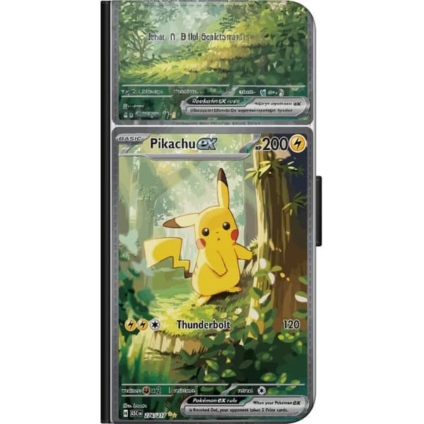 Kompatibelt Plånboksfodral till OnePlus 7 Pro Naturnära Pikachu-motiv