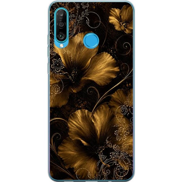 Kompatibelt Mobilskal till Huawei P30 lite Golden Bloom
