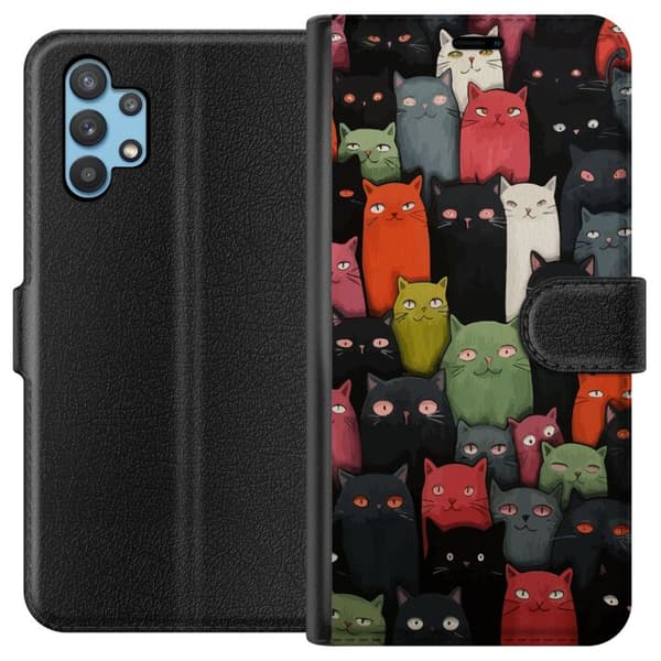 Kompatibelt Plånboksfodral till Samsung Galaxy A32 5G Katter