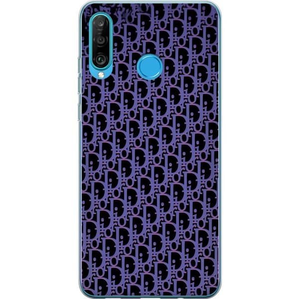 Kompatibelt Mobildeksel til Huawei P30 lite Moderneluksuriøst monogram i stilrent design