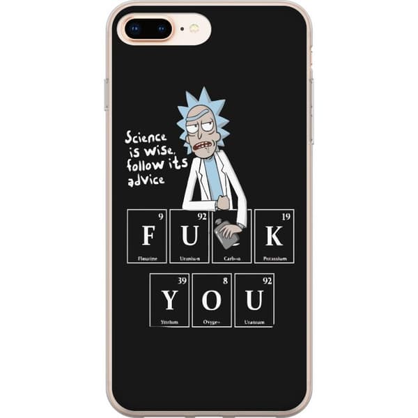 Kompatibelt Mobildeksel til Apple iPhone 8 Plus Rick and Morty Fu*k You