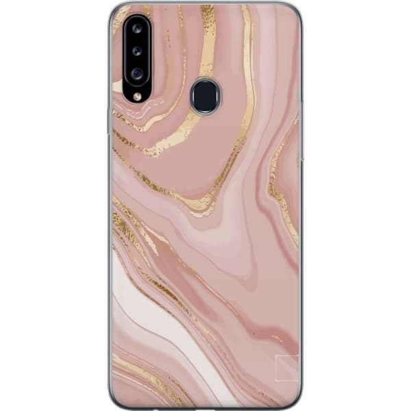Kompatibelt Mobilskal till Samsung Galaxy A20s Marmor Guld