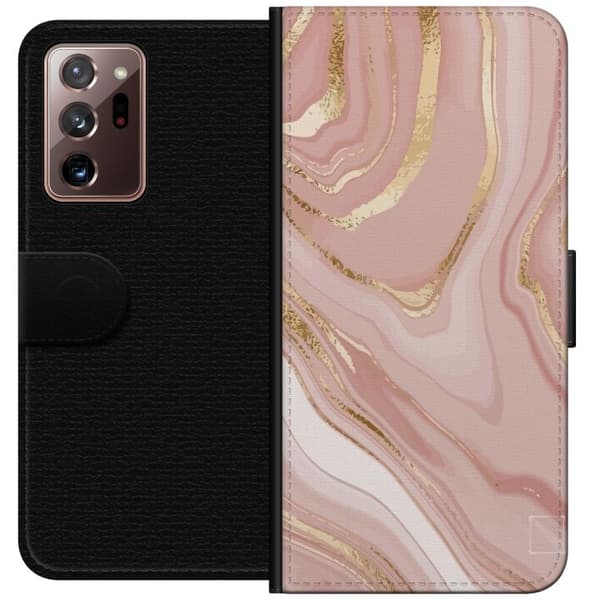Kompatibelt Plånboksfodral till Samsung Galaxy Note20 Ultra Marmor Guld