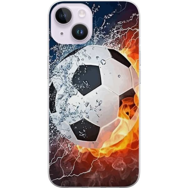Kompatibelt Mobildeksel til Apple iPhone 15 Fotball Eld