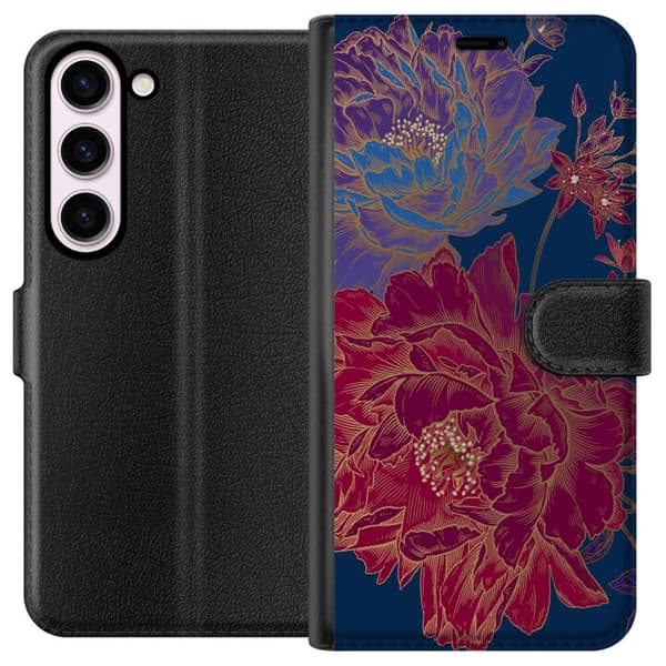 Kompatibel Tegnebogsetui til Samsung Galaxy S23 Blomster