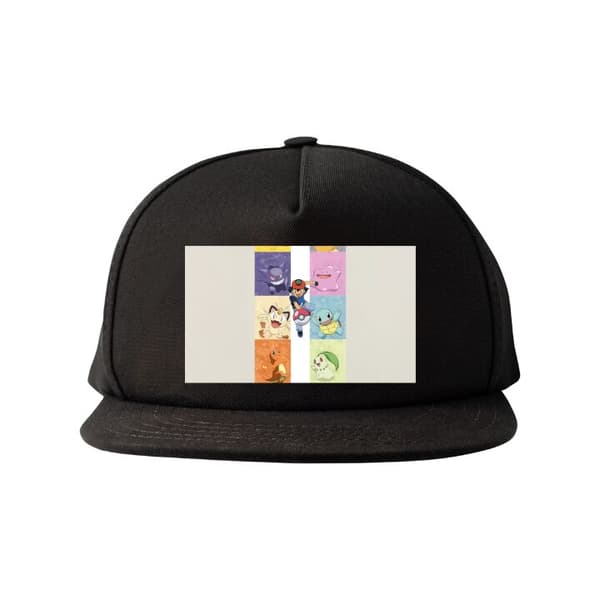 Snapback-cap Farverige tegneseriefigurer i en nostalgisk samling design Sort Voksen