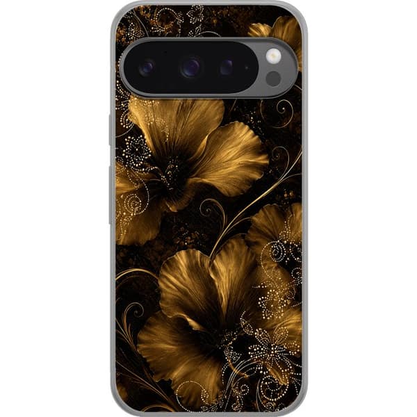 Kompatibelt Mobildeksel til Google Pixel 9 Pro XL Gyllen blomstring