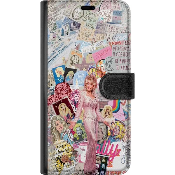 Kompatibel Tegnebogsetui til Apple iPhone 14 Plus Dolly Parton färgstarkt collage