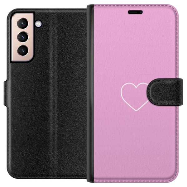 Kompatibelt Lommeboketui til Samsung Galaxy S21 Hjerte