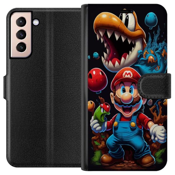 Kompatibelt Lommeboketui til Samsung Galaxy S21 Mario og venner