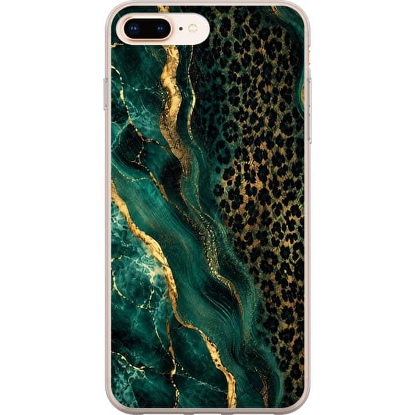 Kompatibelt Mobilskal till Apple iPhone 8 Plus Emerald Leopard