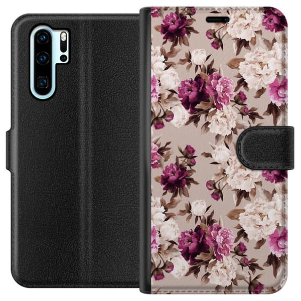 Kompatibel Tegnebogsetui til Huawei P30 Pro Blomster