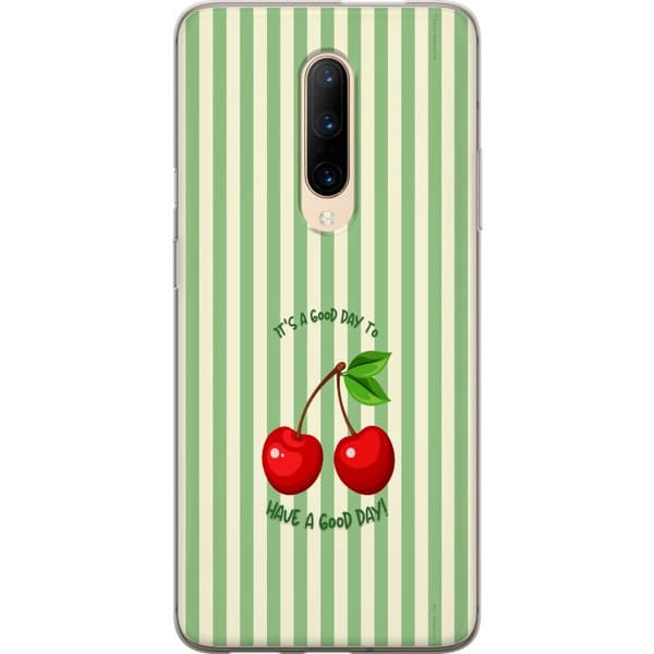 Kompatibelt Mobildeksel til OnePlus 7 Pro Søtt kirsebærbilde med hjerteformet design