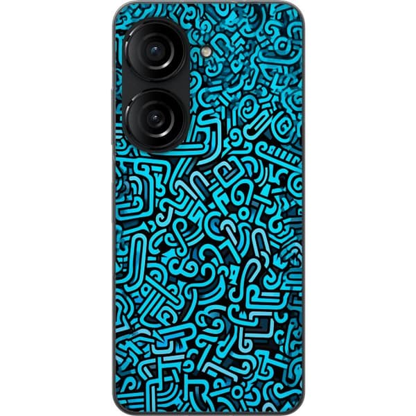 Kompatibelt Mobildeksel til Asus Zenfone 10 Blå abstrakt graffiti