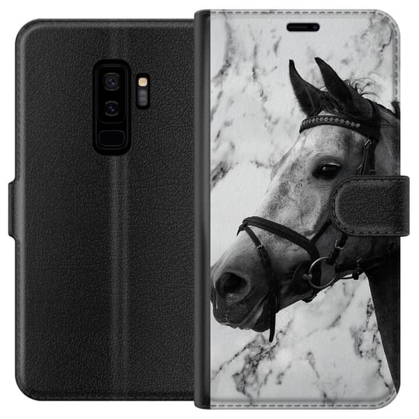 Kompatibelt Plånboksfodral till Samsung Galaxy S9+ Marmor med häst