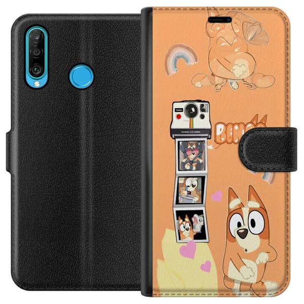 Kompatibelt Plånboksfodral till Huawei P30 lite Bluey