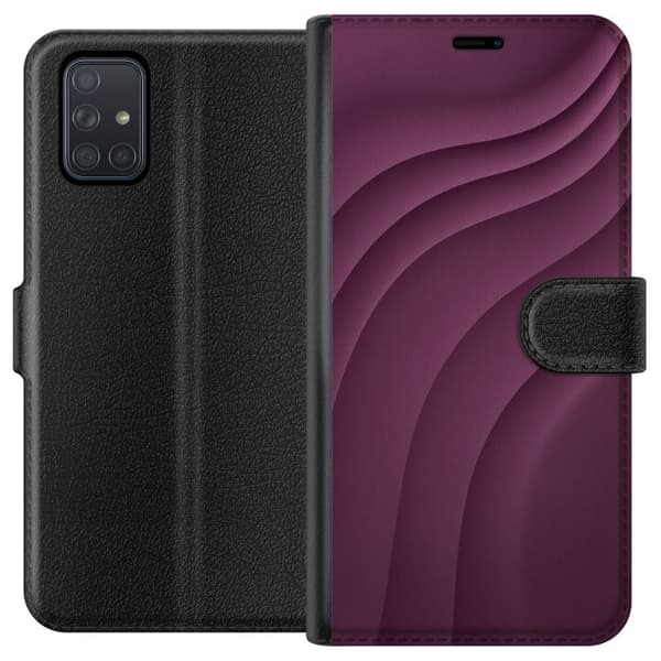 Kompatibelt Plånboksfodral till Samsung Galaxy A71 Plum Motion
